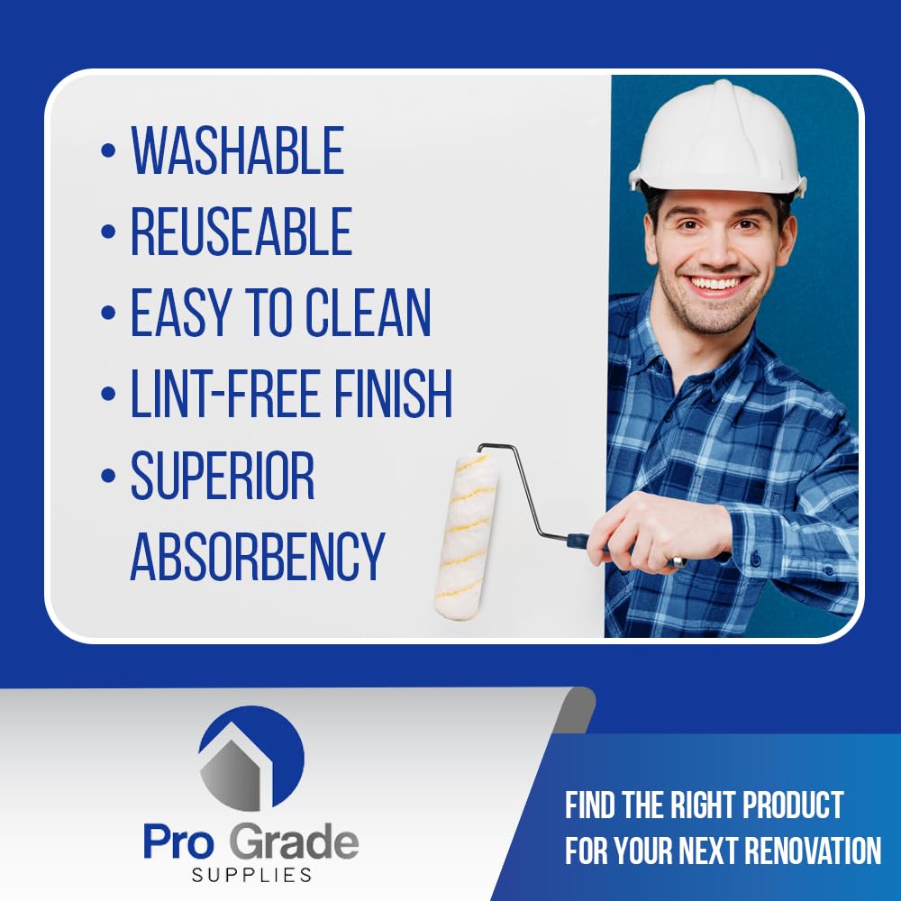 Pro Grade 9-inch roller close-up highlighting microfiber nap for even coverage