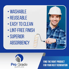 Pro Grade 9-inch roller close-up highlighting microfiber nap for even coverage