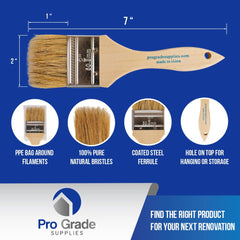 Pro Grade natural bristle close-up showing filament texture for smoother coating application