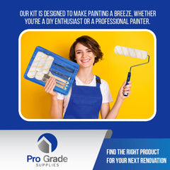 Pro Grade brushes arranged to show angled and flat brushes for precise edging