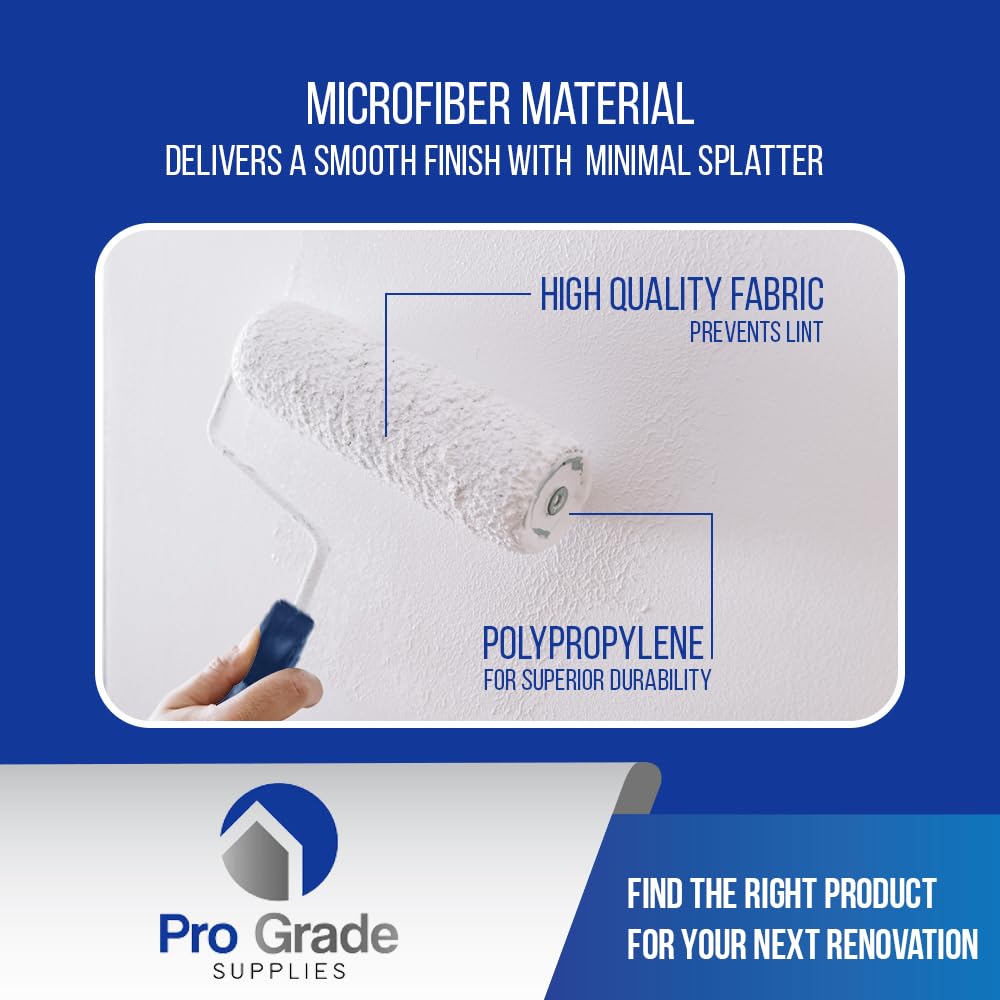 Pro Grade rollers in use painting interior wall for faster, smoother application