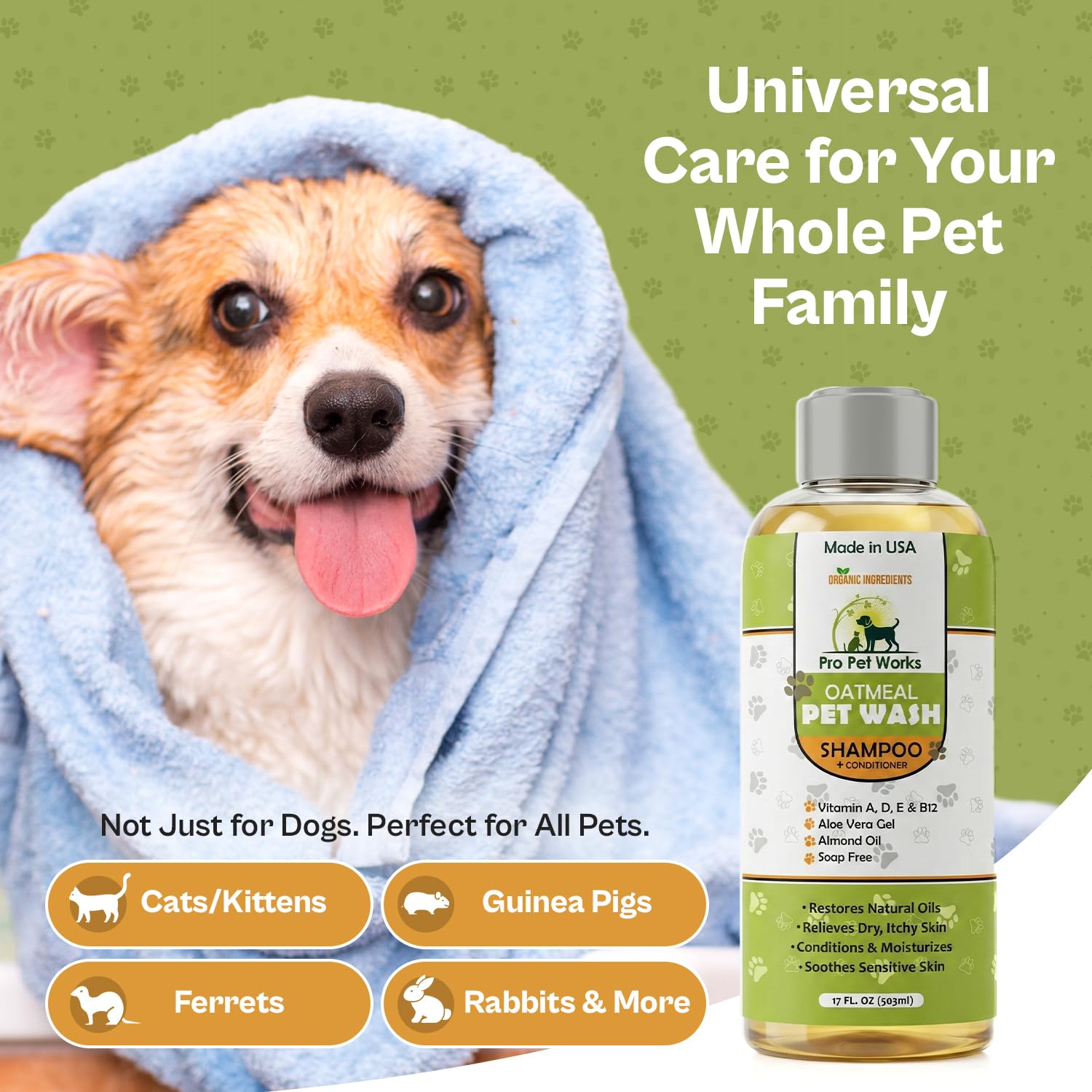 Pro Pet Works bottle held in hand to show size and easy application