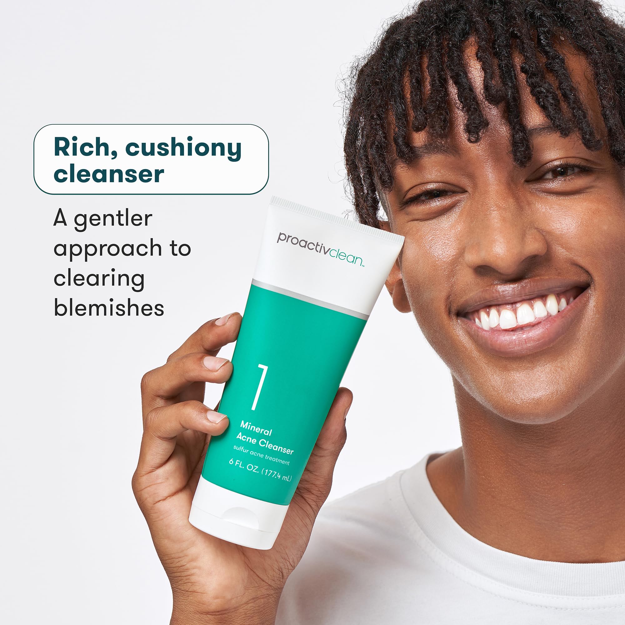 Proactiv cleanser in hand size comparison illustrating 6 oz portable travel-friendly benefit