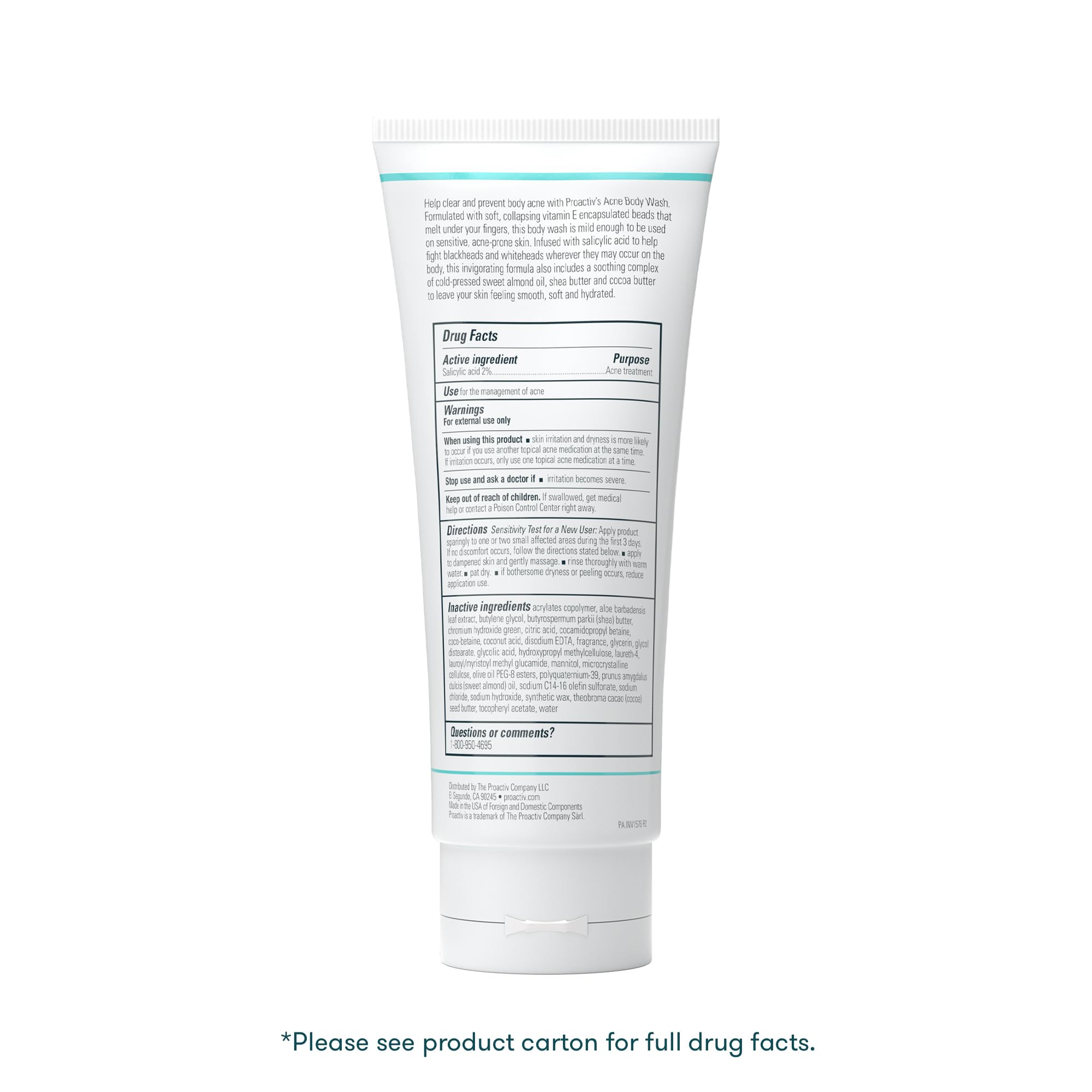 Proactiv size and scale next to hand to show 9 fl oz travel-friendly bottle