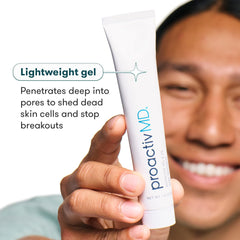 Proactiv MD tube held in hand showing 1.6 oz scale and travel-friendly benefit