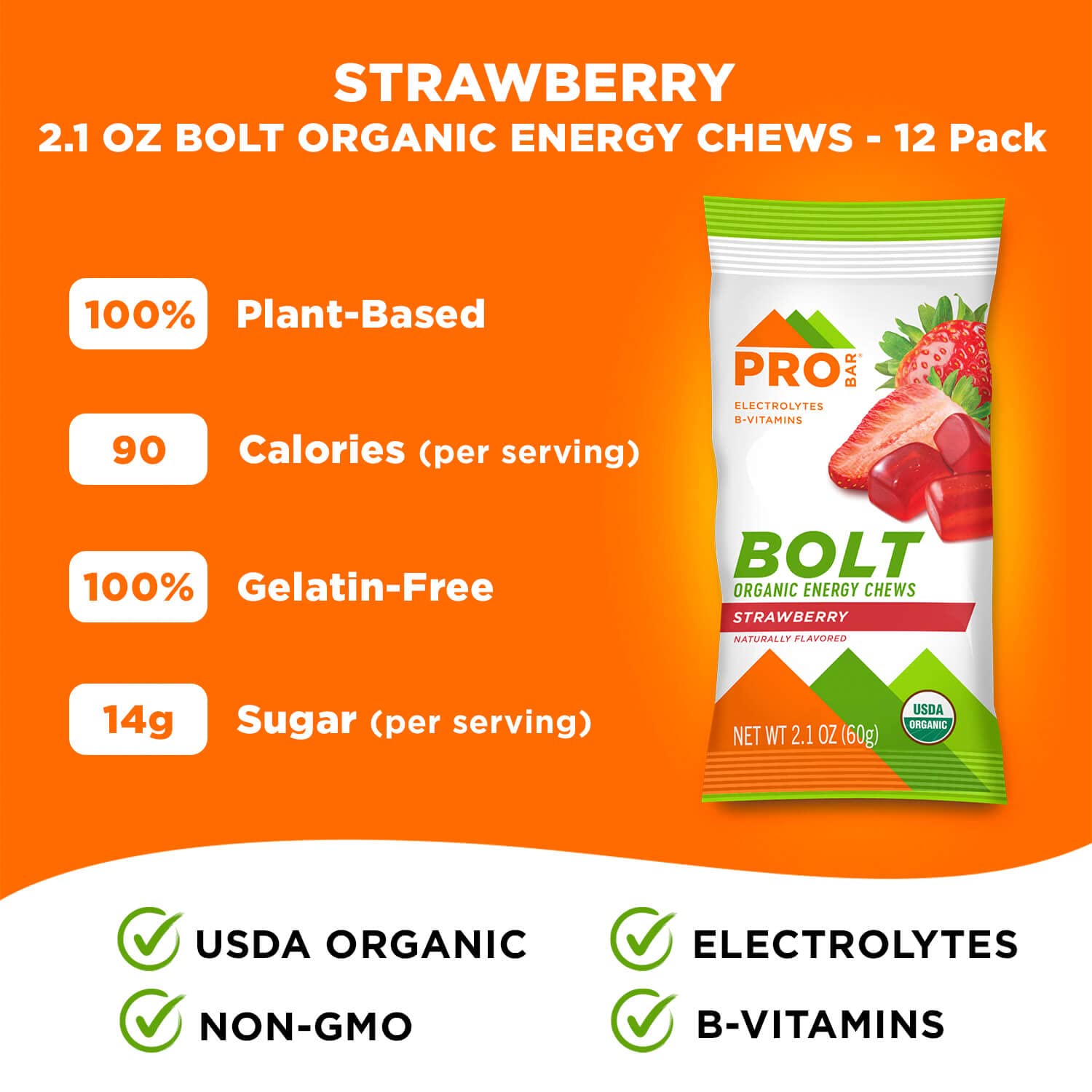 PROBAR Bolt organic superfruit blend ingredients highlighting natural flavor