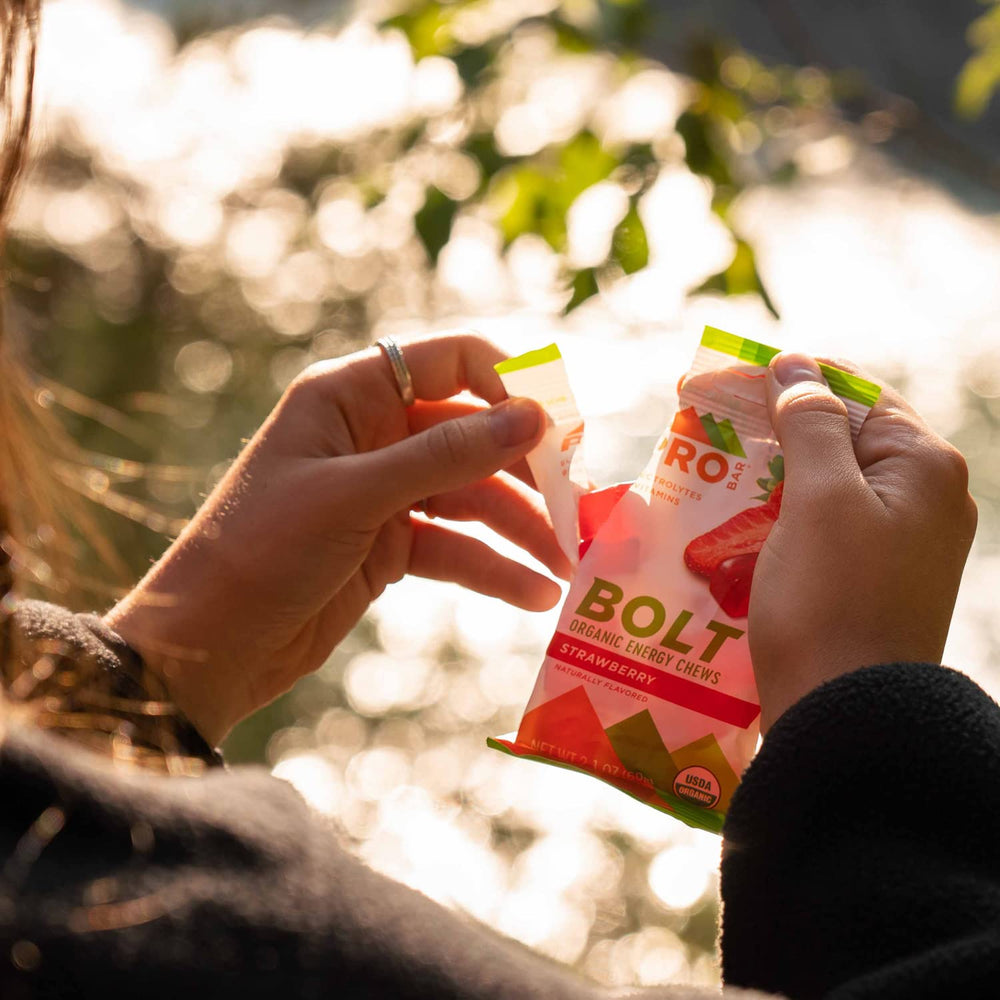 PROBAR Bolt used by runner mid-run to provide fast carbs and electrolytes