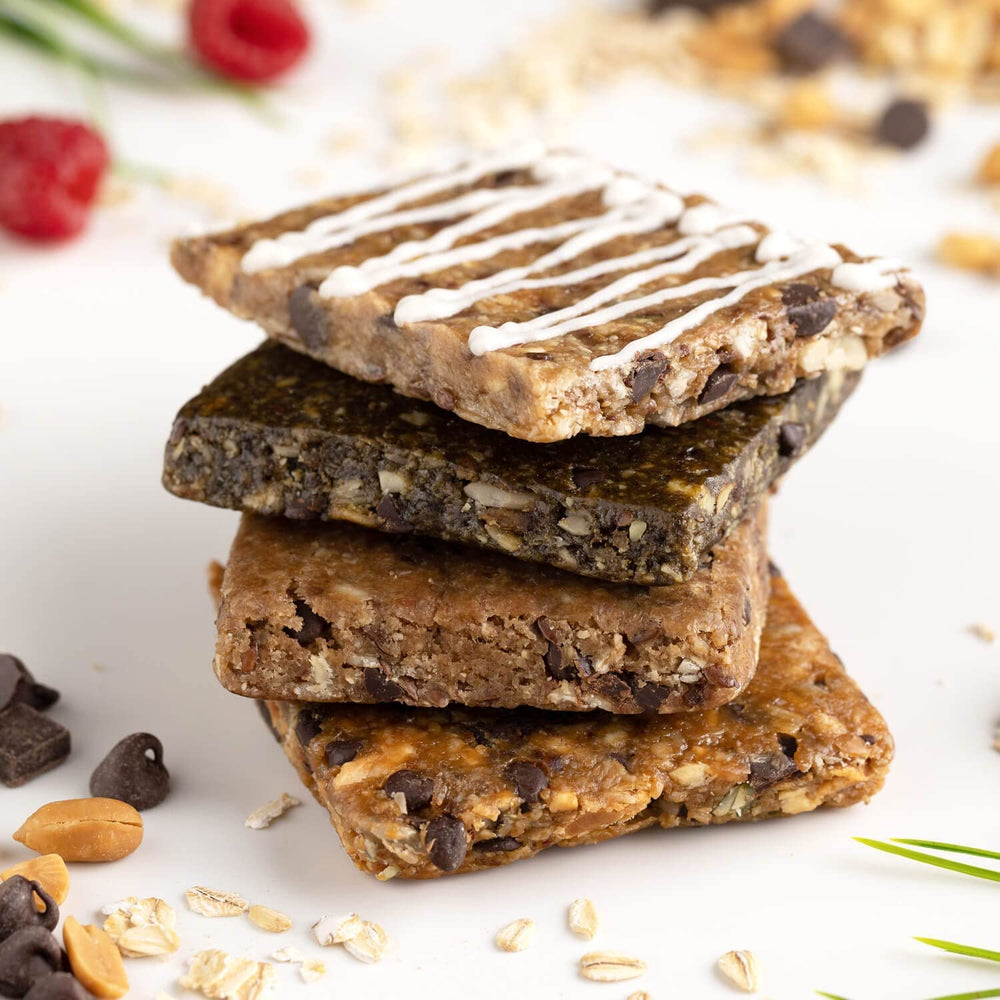 PROBAR ingredient close-up with oats, seeds, and nuts highlighting whole-food ingredients
