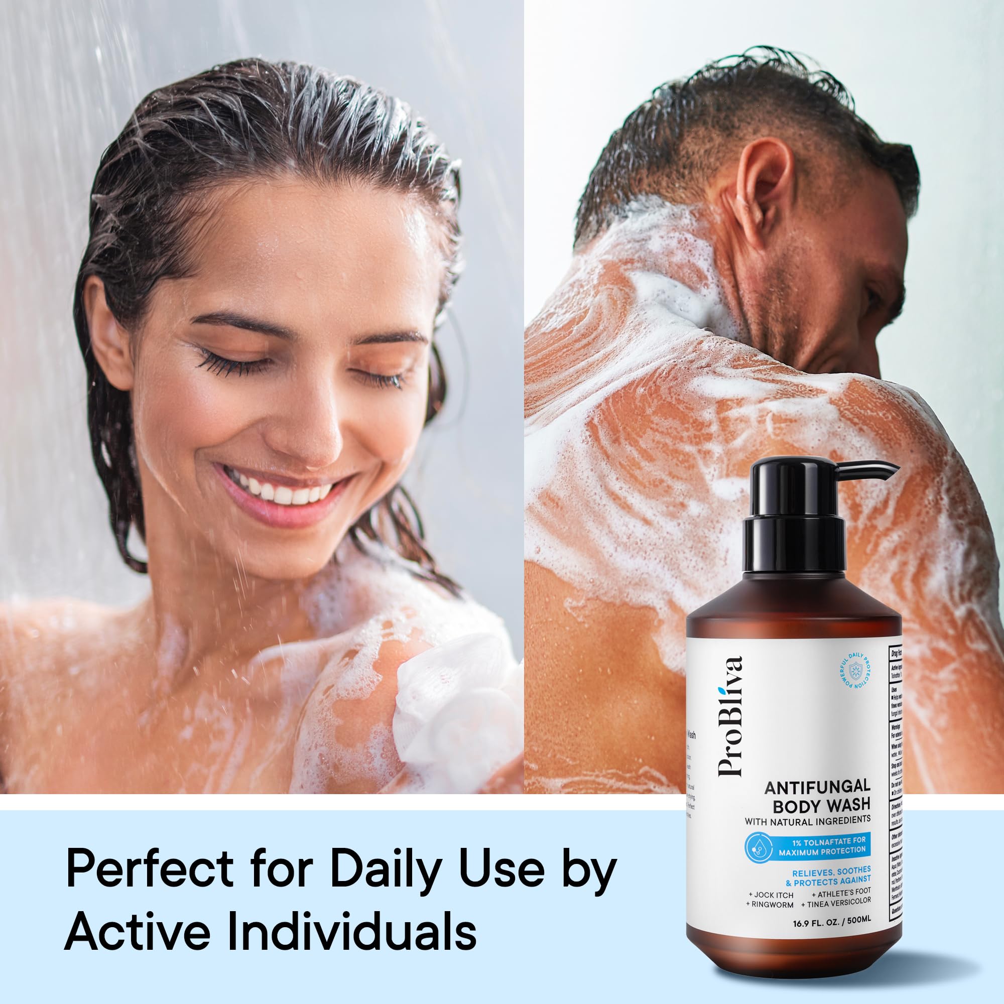 ProBliva used on back and shoulders for treating body acne and tinea