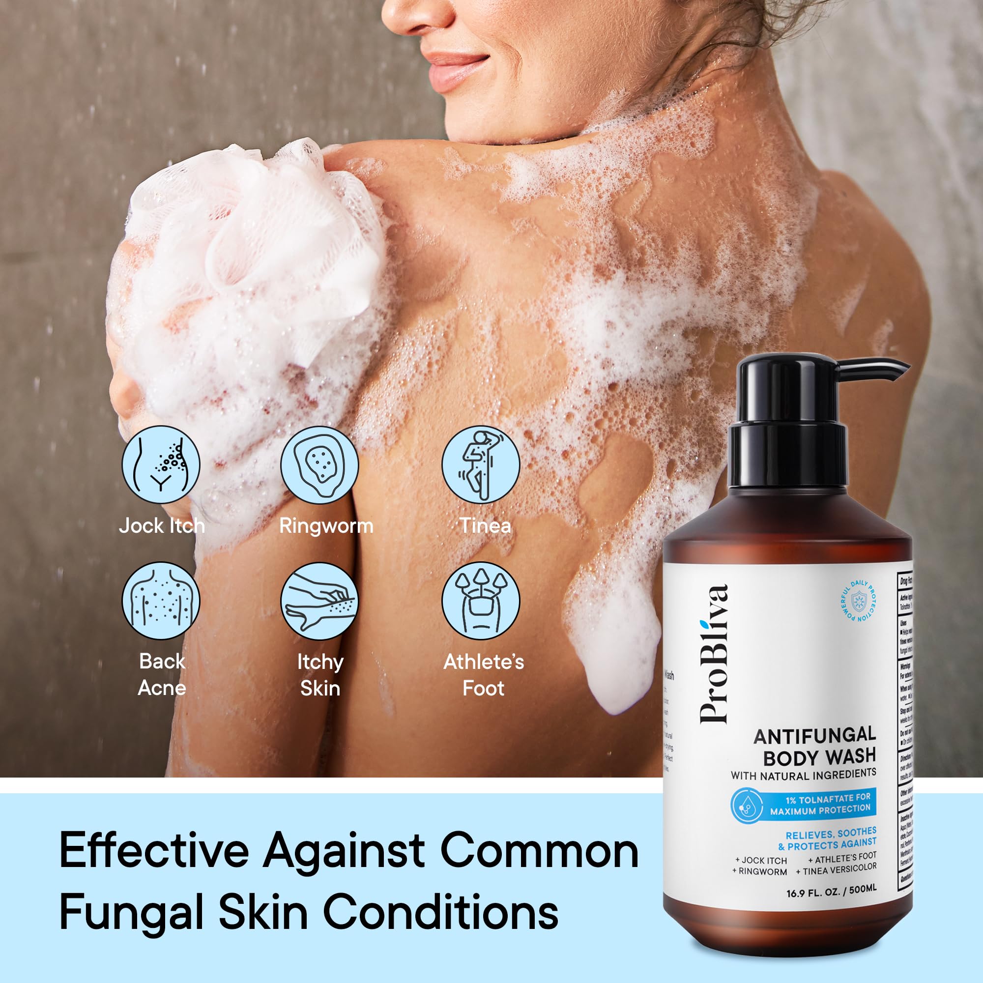 ProBliva pump and label close-up highlighting active ingredient tolnaftate