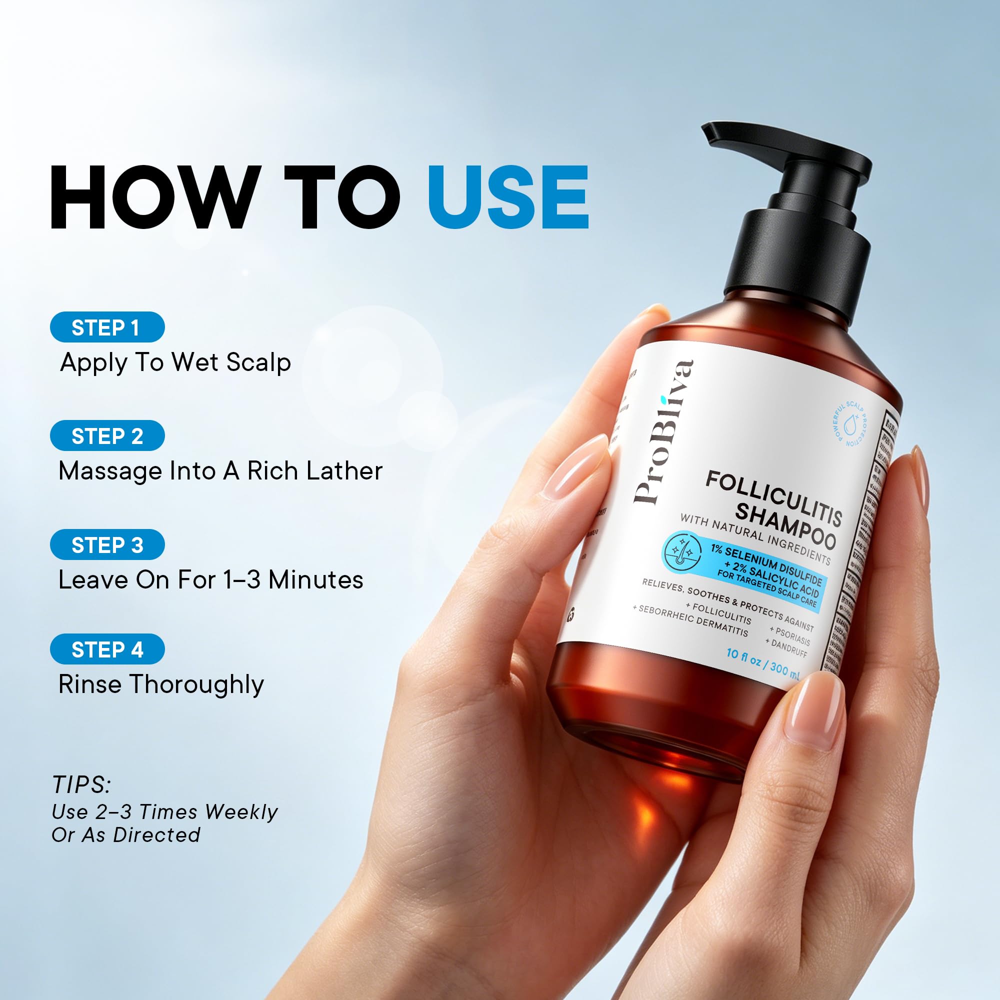 ProBliva shampoo staged in bathroom for everyday scalp routine