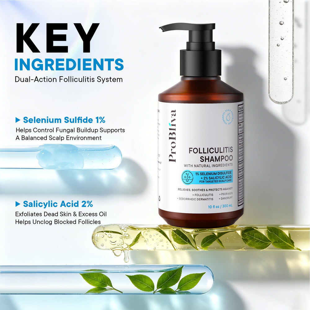 ProBliva shampoo lather close-up showing gentle exfoliating foam