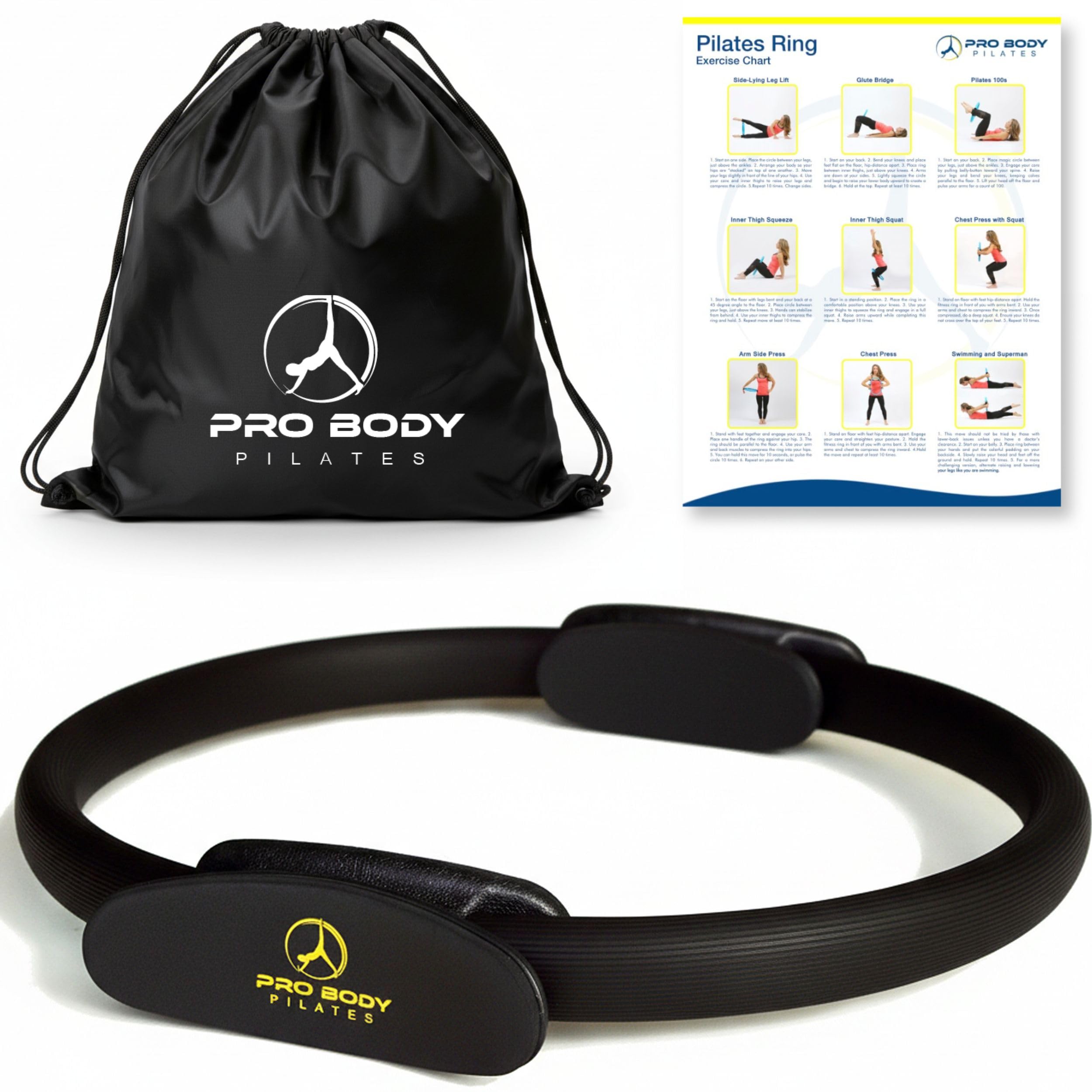 ProBody Pilates 14-inch ring front view showing compact, portable design and sturdy frame