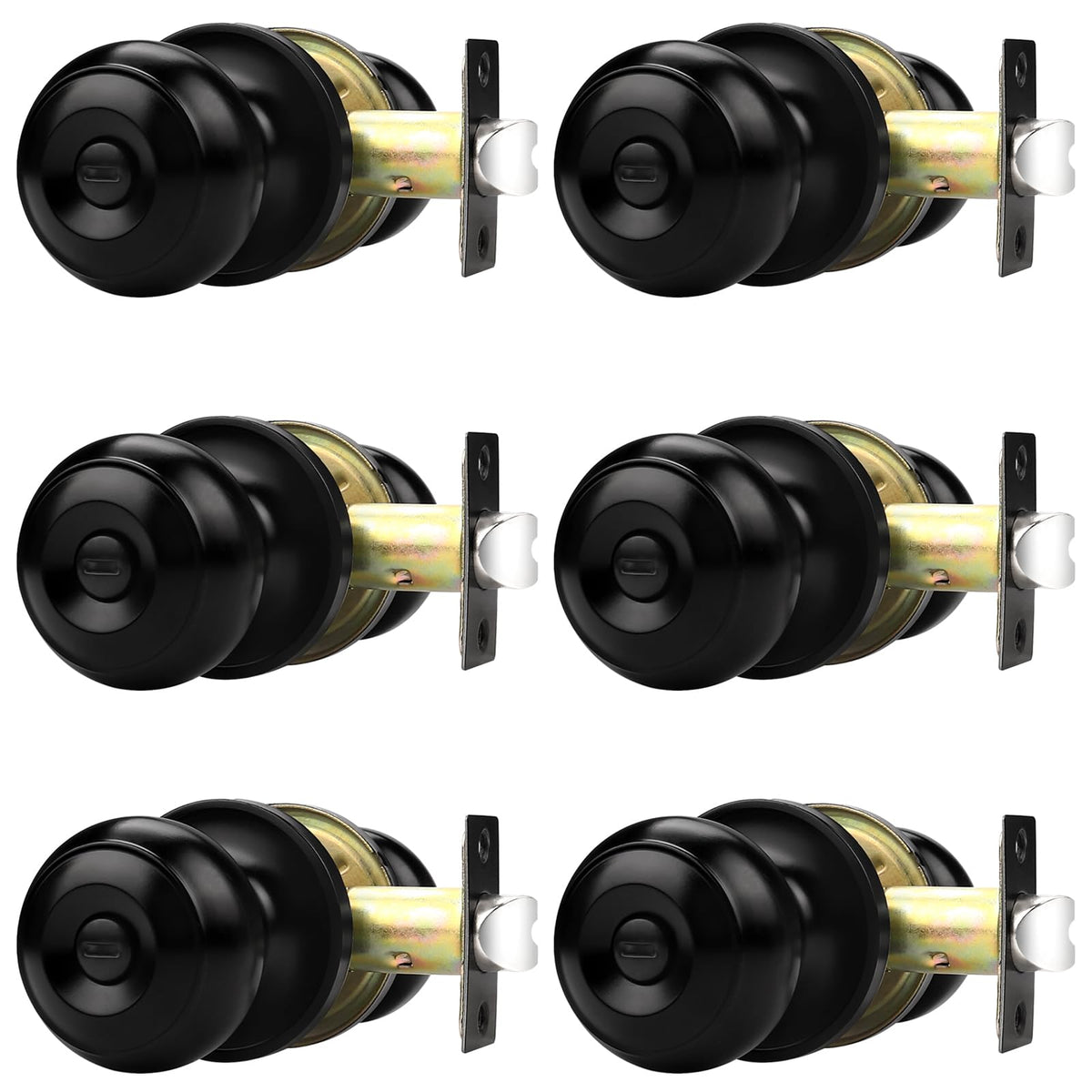 Probrico front packaging showing six matte black knobs and included hardware, modern upgrade