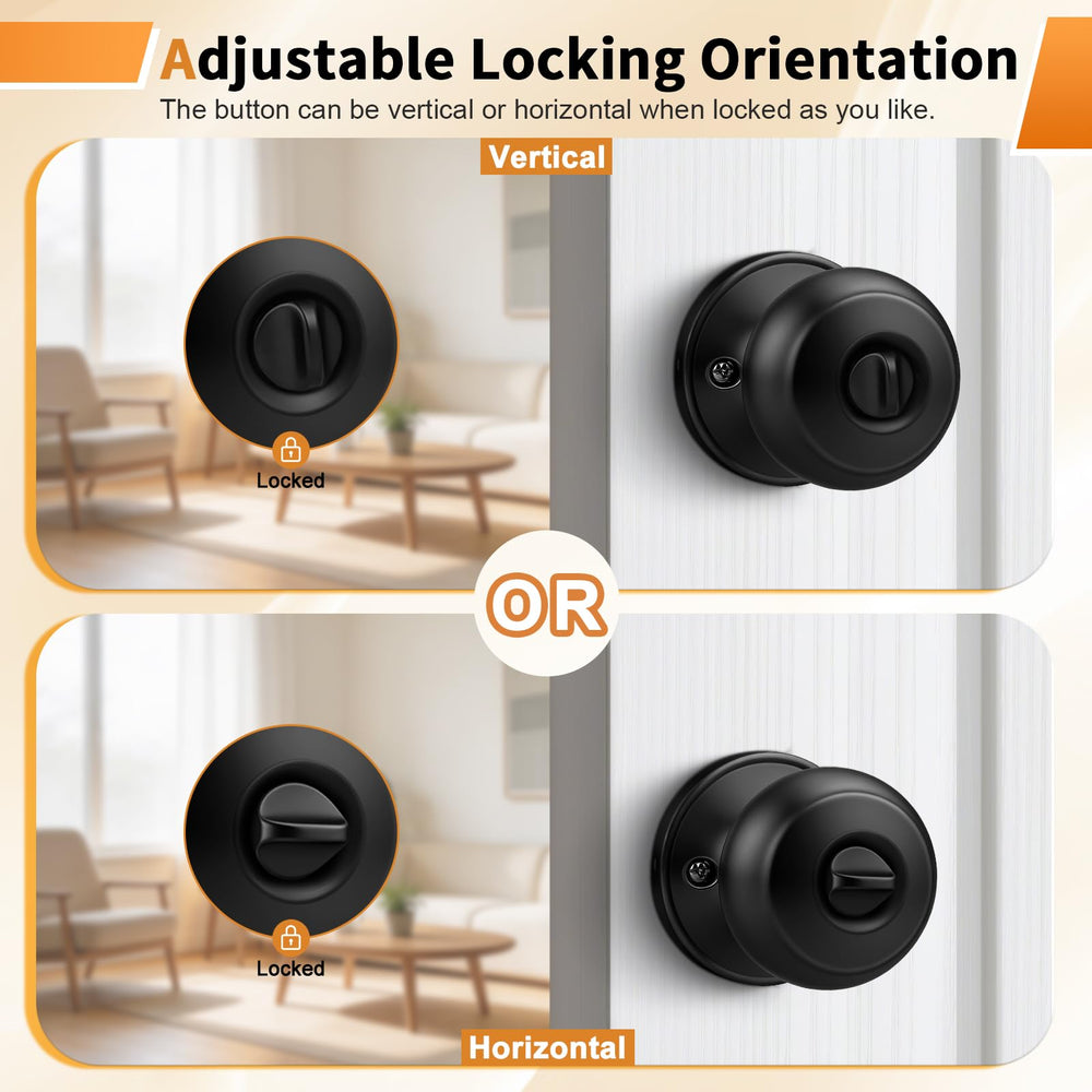 Probrico knob installed on a bedroom door demonstrating clean look and easy use