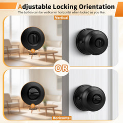 Probrico knob installed on a bedroom door demonstrating clean look and easy use