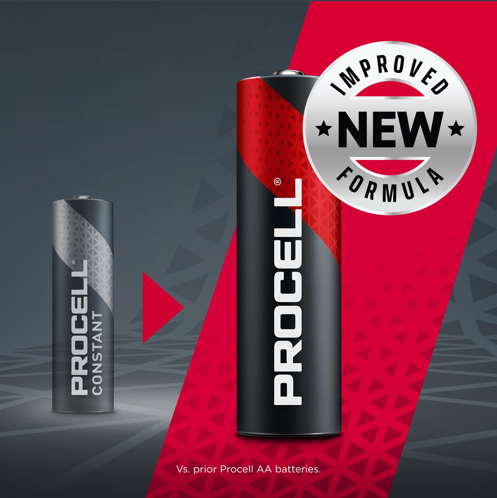 PROCELL close-up on battery label displaying capacity and manufacturing quality benefit