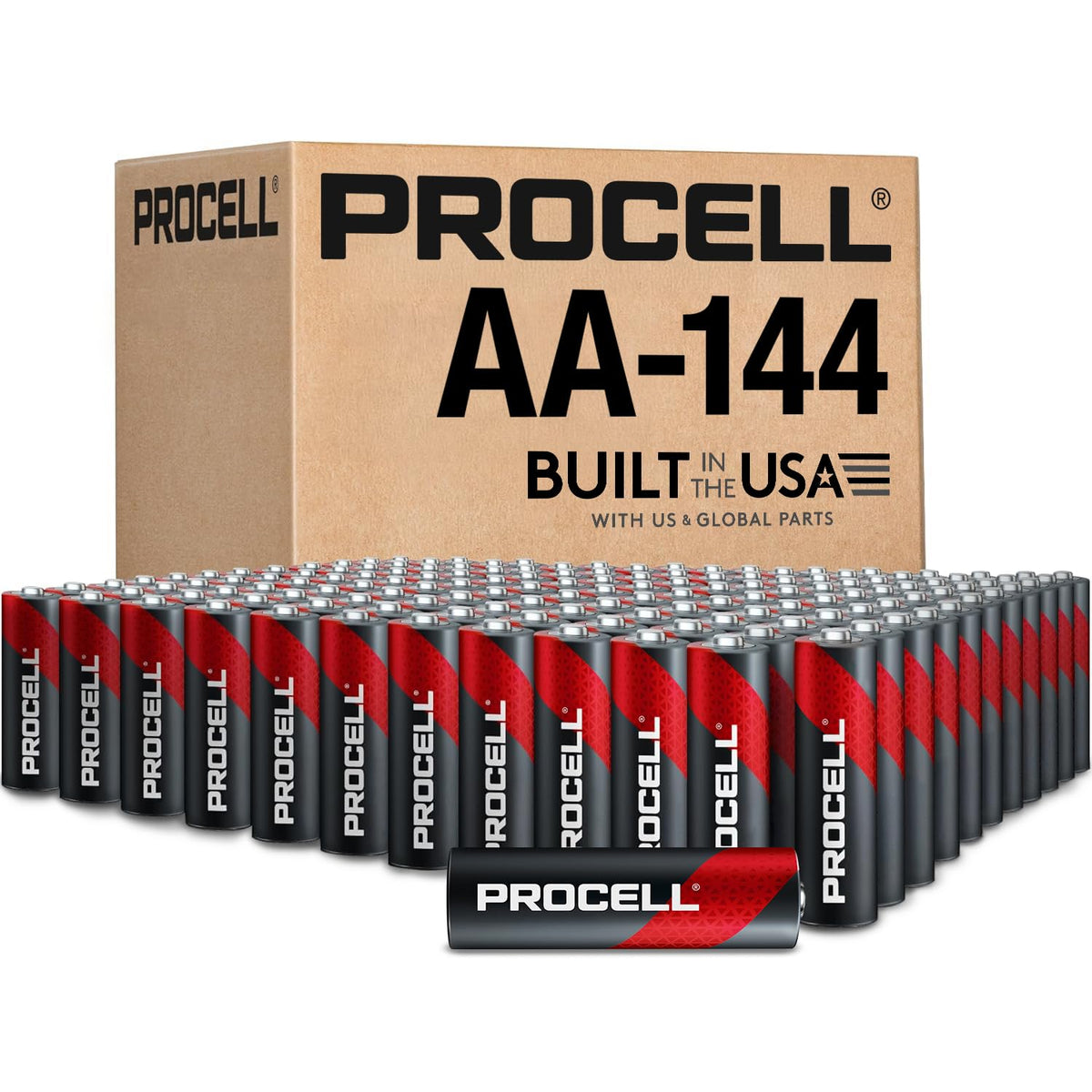 PROCELL front view of 144-count bulk pack showing professional packaging and easy restocking