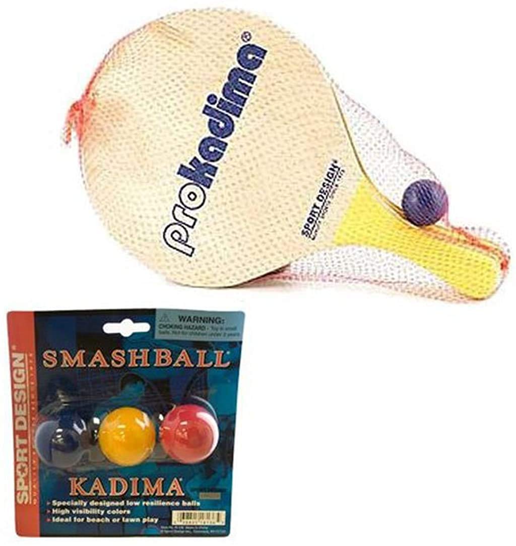 Proco Pro Kadima front packaging showing paddles and smash ball, ready for beach fun