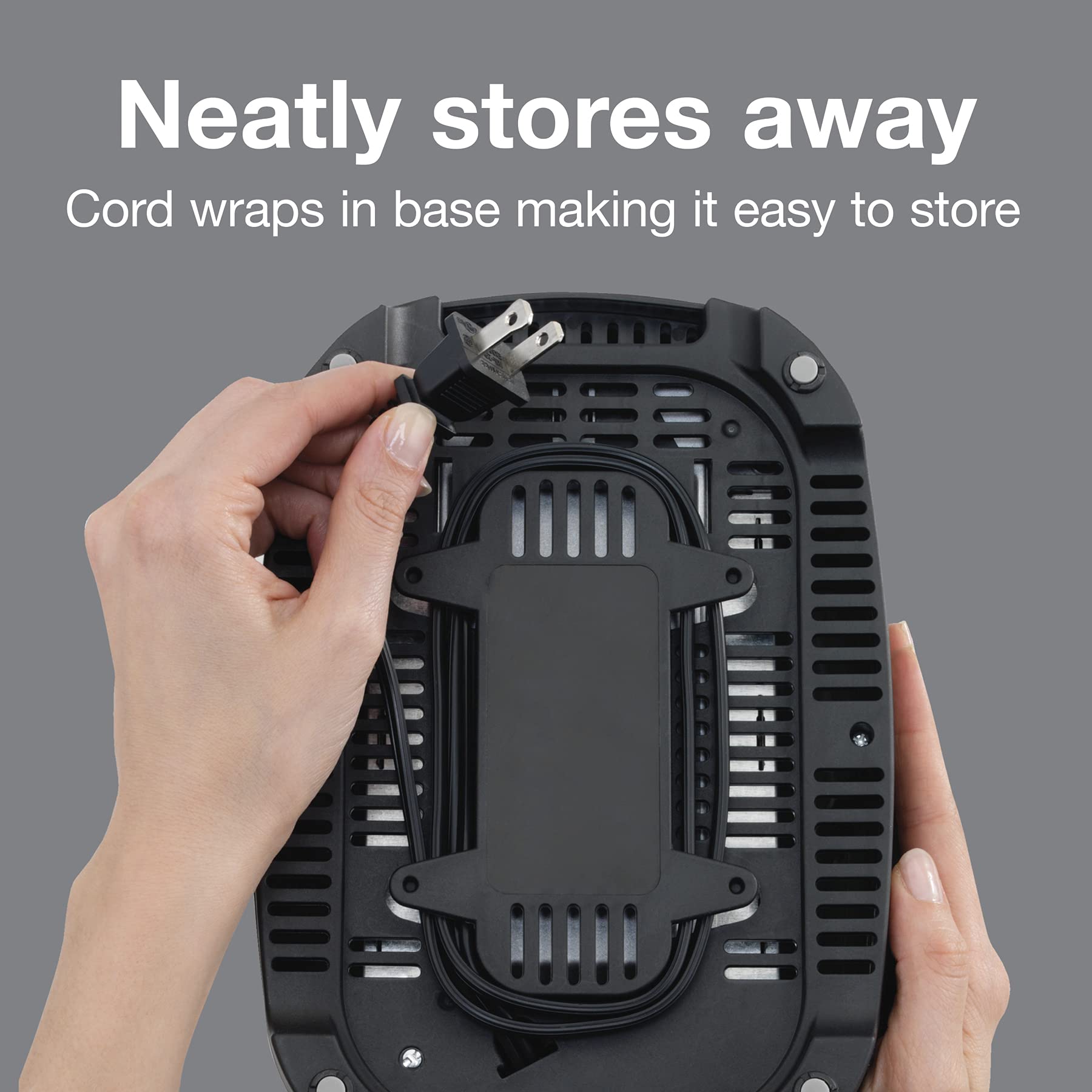 Proctor Silex base cord wrap storing power cord neatly to save space