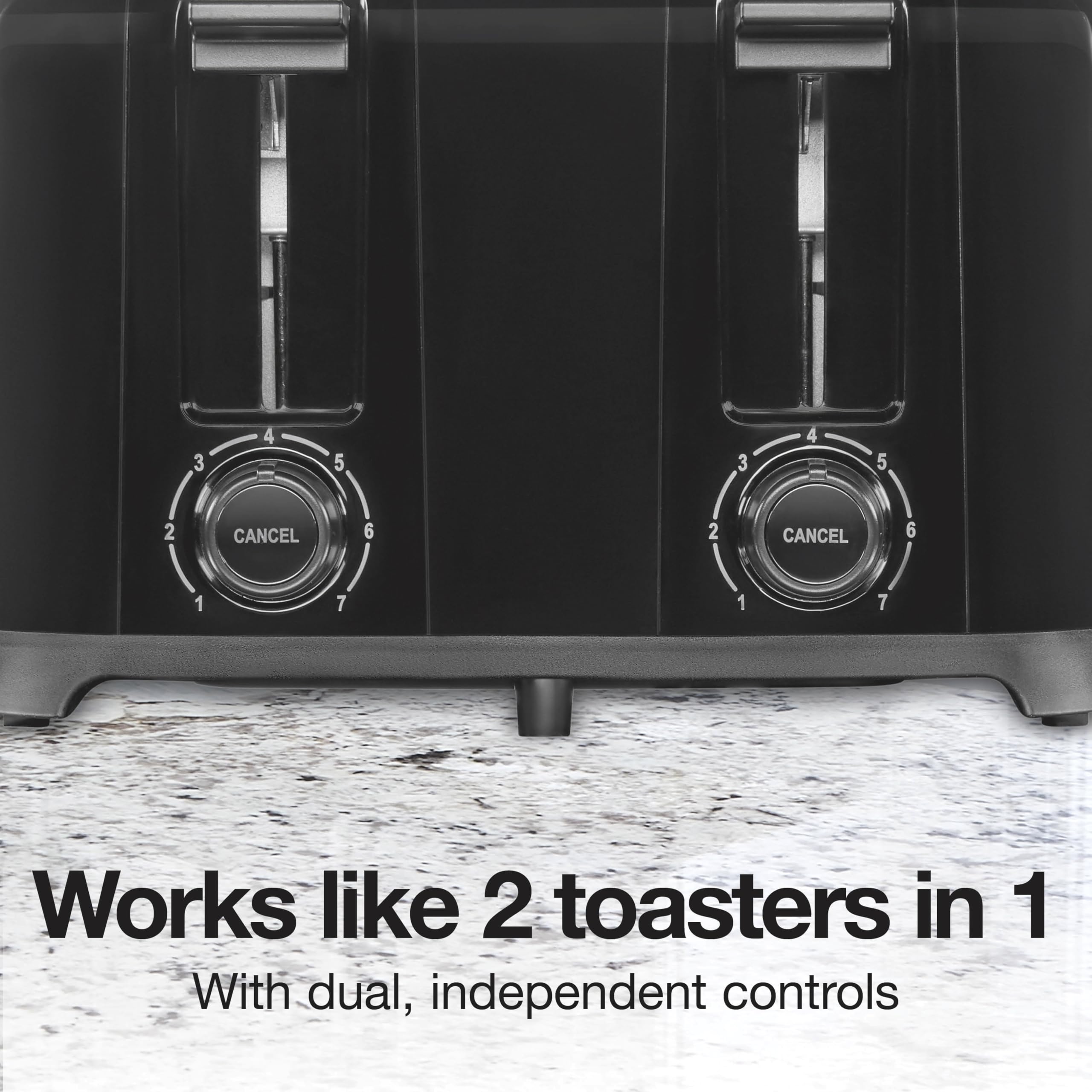 Proctor Silex extra-wide slot close-up fitting thick bread and bagels easily