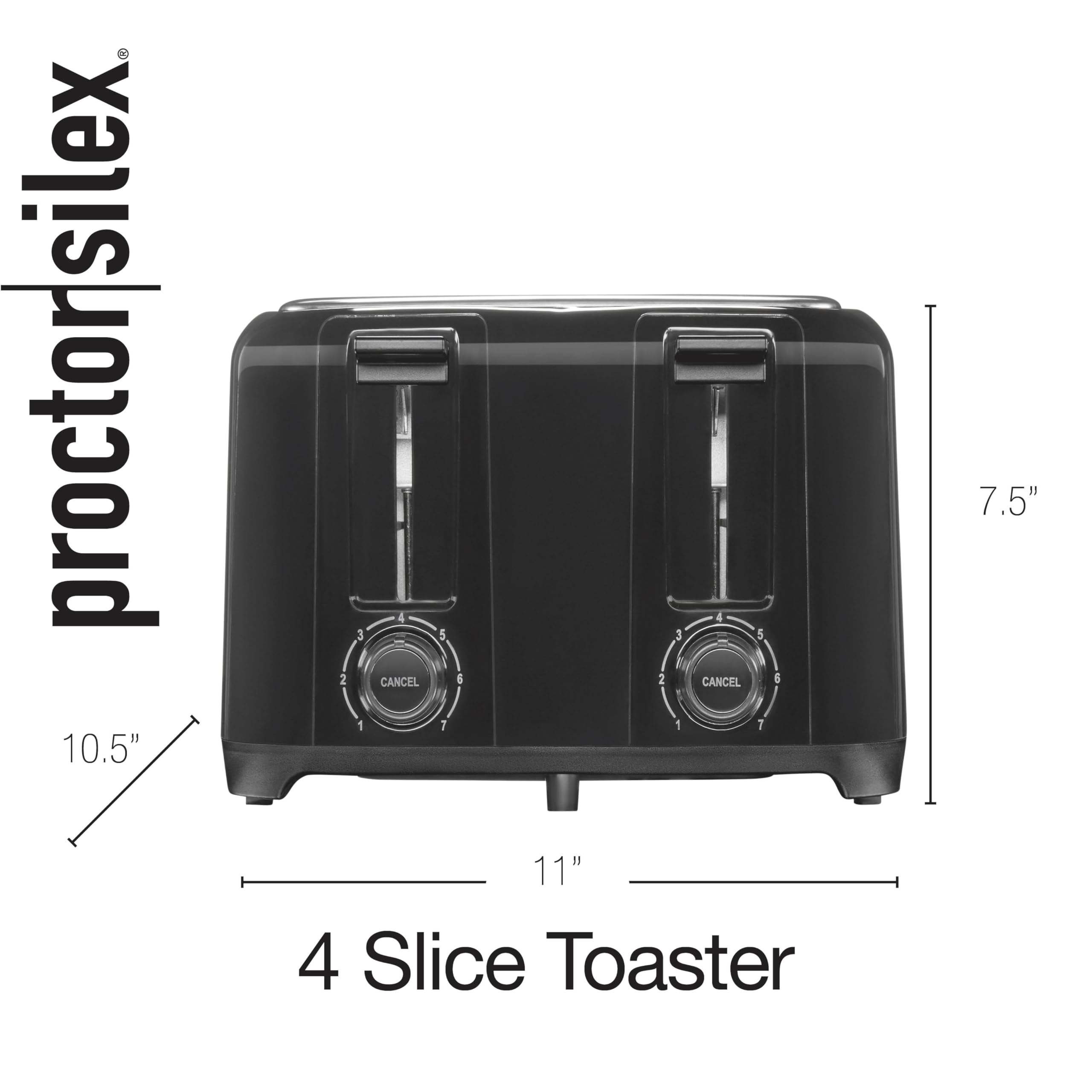 Proctor Silex next to coffee mug to show compact four-slice size and scale