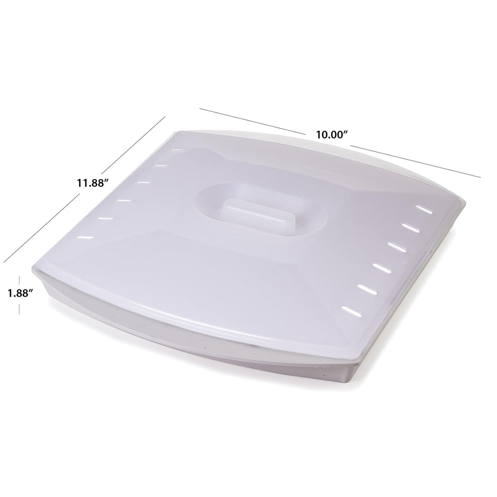 Progressive PrepSolutions bacon grill inside microwave with bacon cooking, delivers crisp results