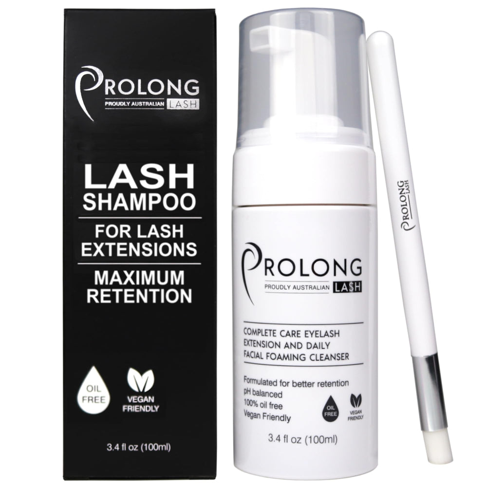 PROLONG LASH front packaging 100ml bottle shows professional salon-ready cleanser