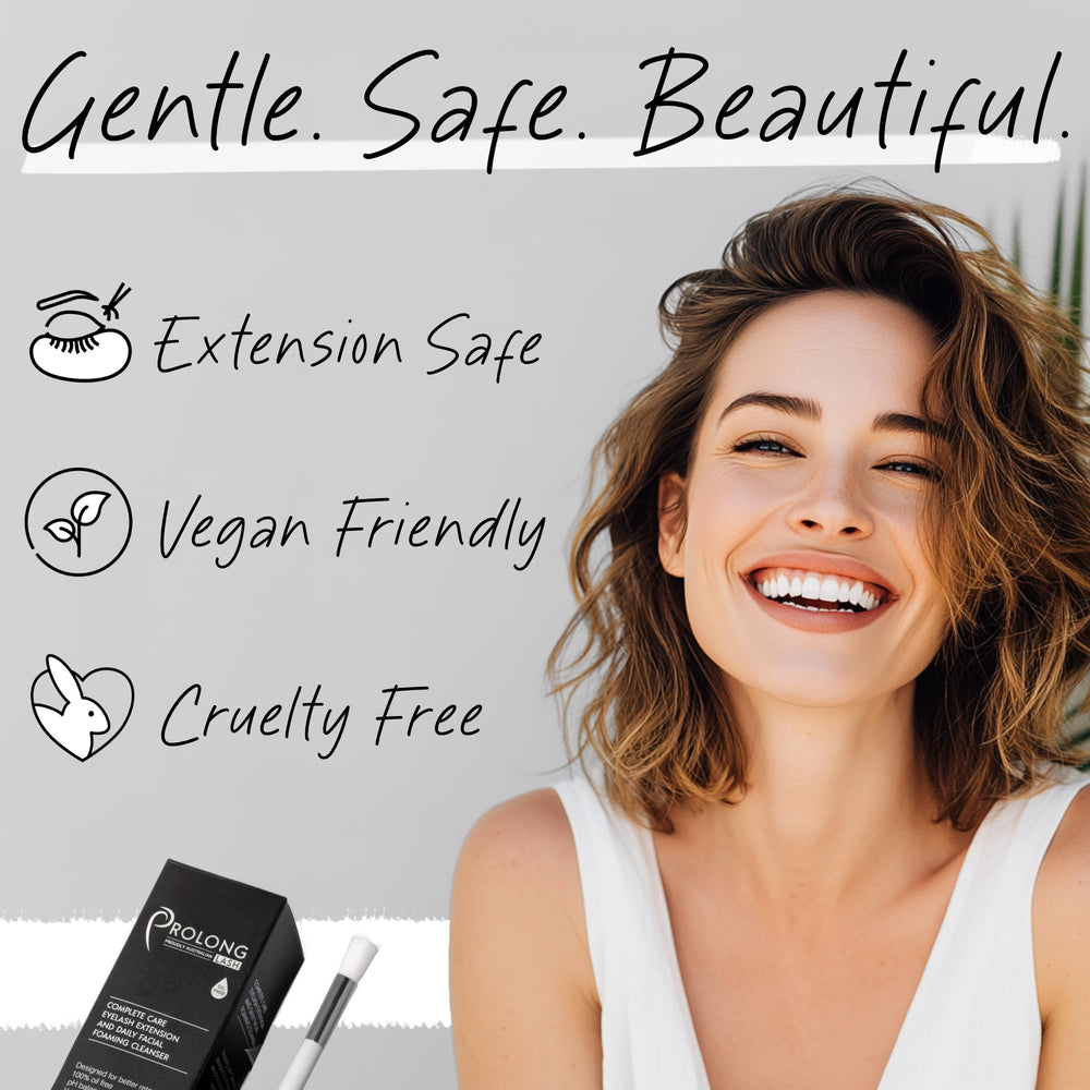 PROLONG LASH on bathroom counter demonstrates easy daily aftercare routine