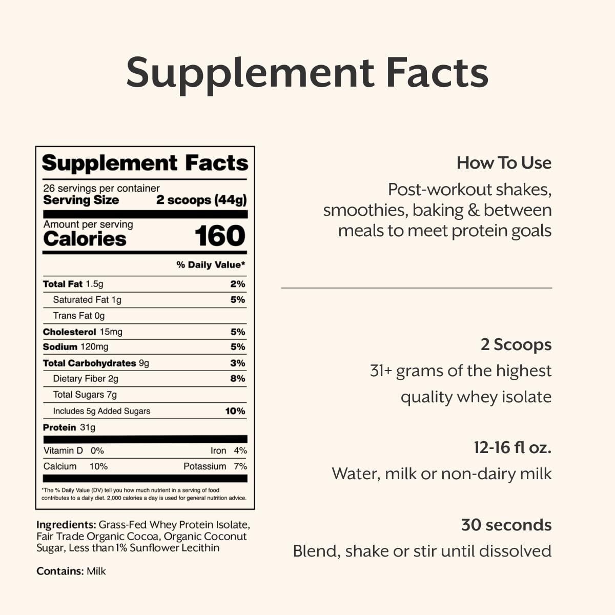 ProMix Nutrition label close-up showing nutrition facts and ingredient transparency