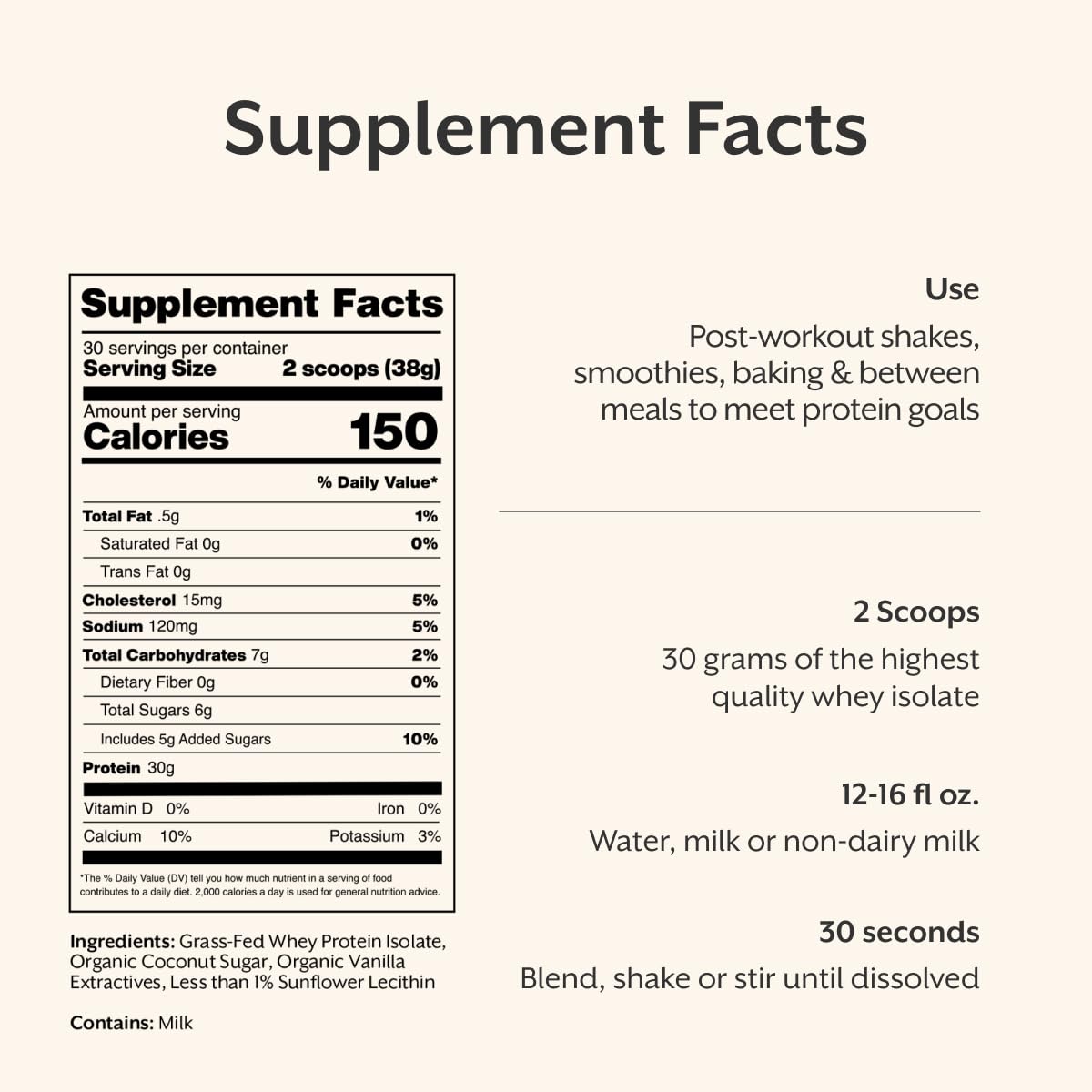 ProMix Nutrition nutrition facts label showing clear macro breakdown benefit
