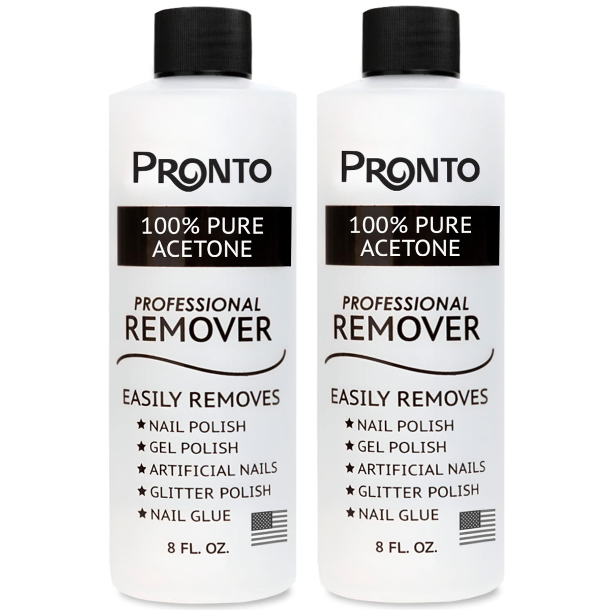 Pronto bottle front label showing product and fast removal benefit