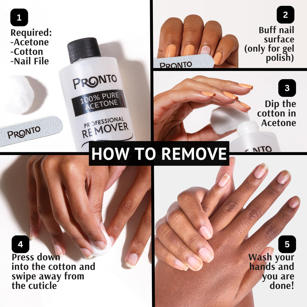 Pronto remover in use lifting glitter polish for precise cleanup benefit