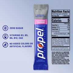 Propel single powder stick opened showing convenient on-the-go hydration benefit