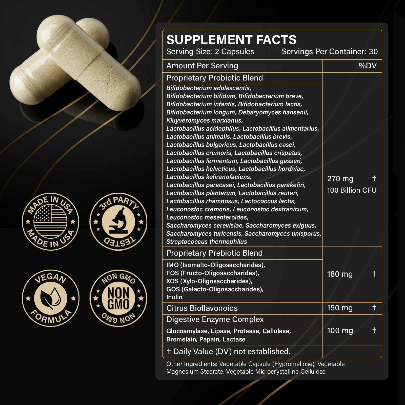 Proriginal ingredient arrangement with citrus and fibers, emphasizes multi-component gut support