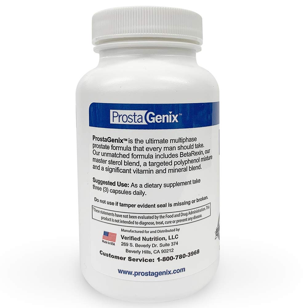 ProstaGenix bottle in hand for scale and dosage context