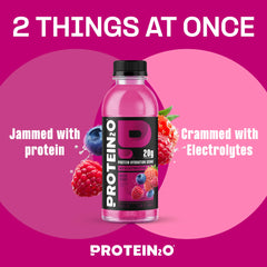 Protein2o clear liquid close-up highlighting smooth texture and refreshment