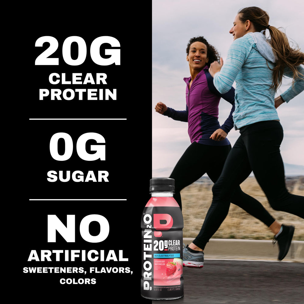 Protein2o bottle in gym locker showing post-workout recovery convenience