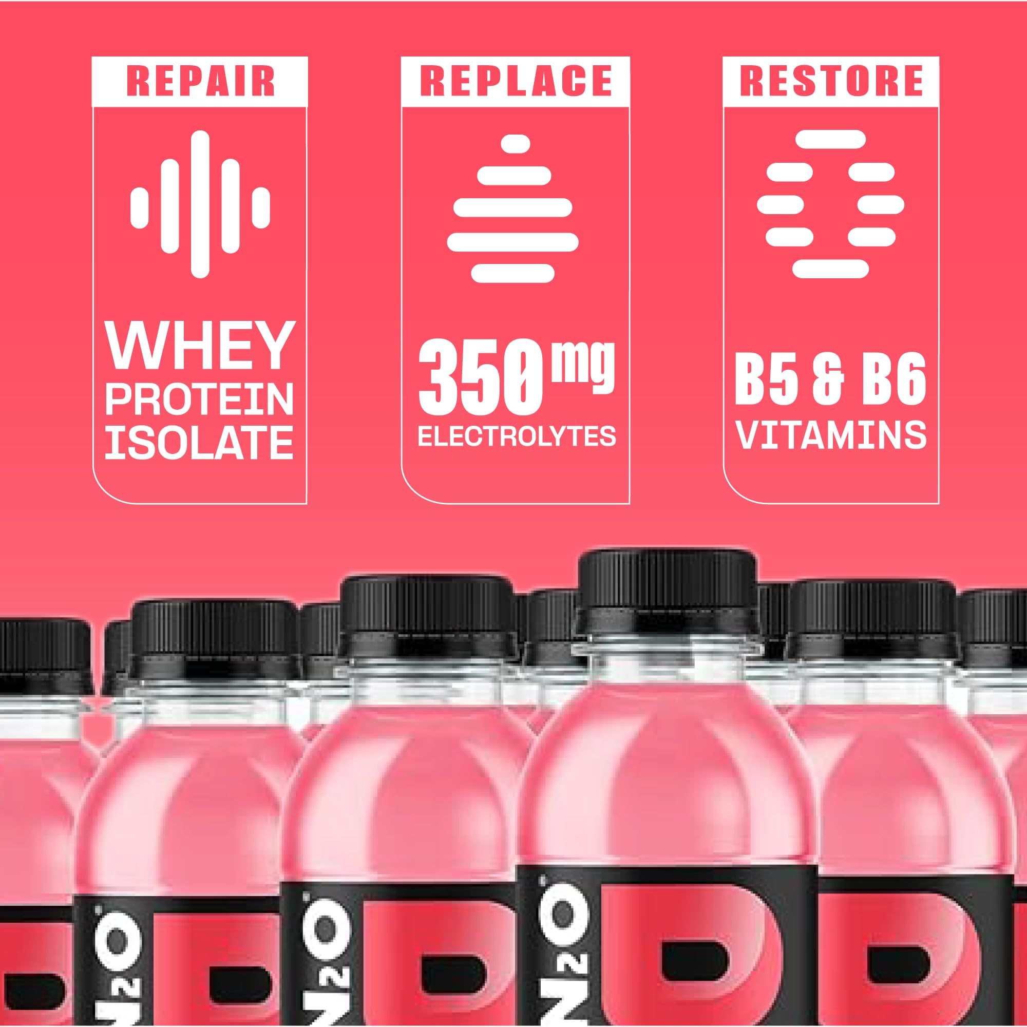 Protein2o nutrition label and ingredients showing clean, transparent formula