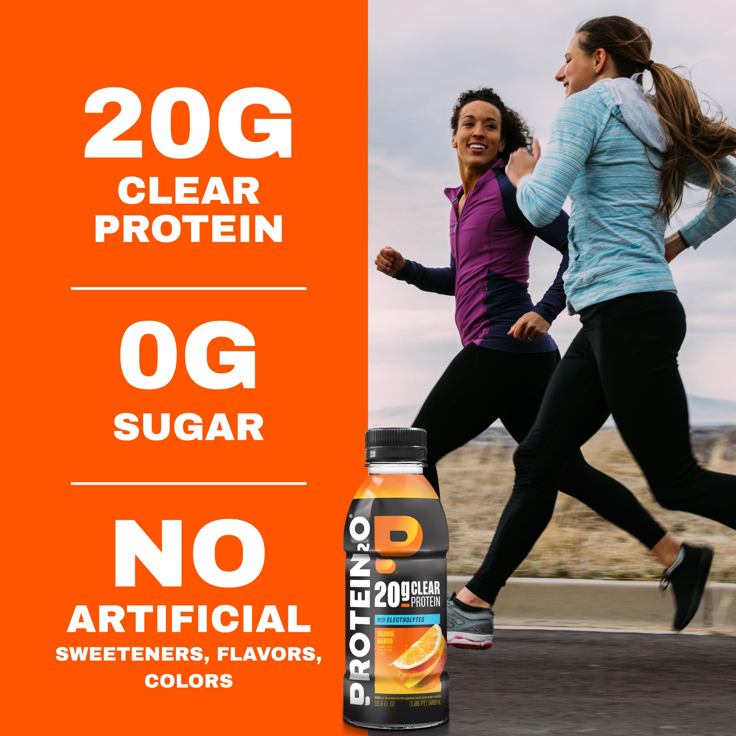 Protein2o pouring shows clear texture and easy drinkability post-workout benefit