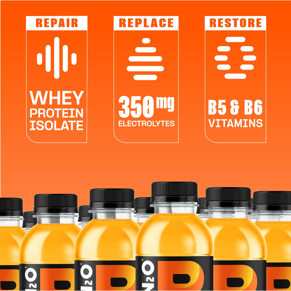 Protein2o bottle in hand for size comparison and portable nutrition benefit