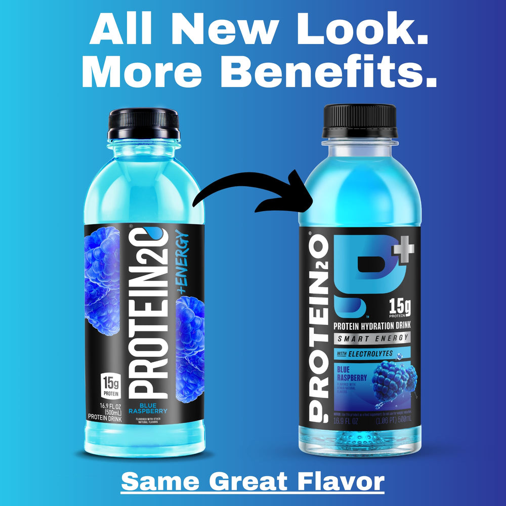 Protein2o bottle in hand for size comparison and portable convenience