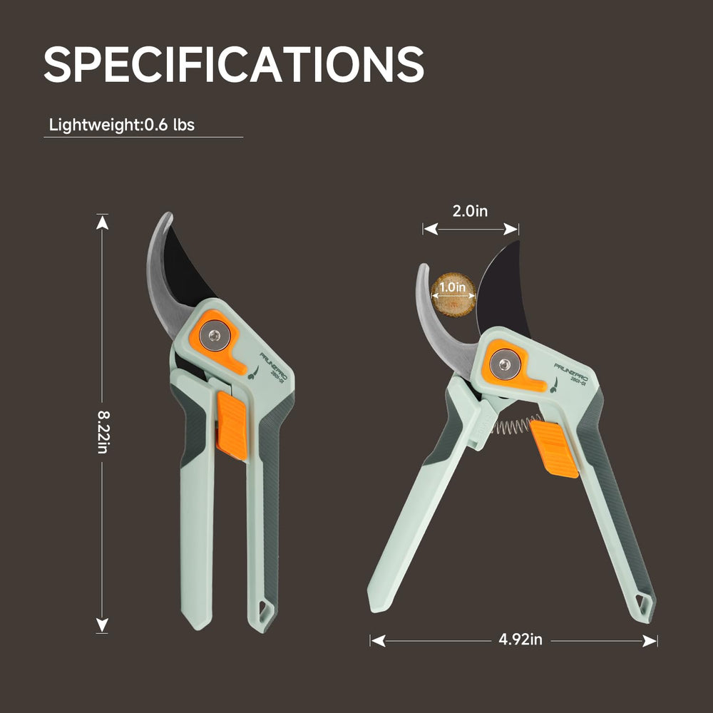 PrunePro shears cutting rose stem demonstrating clean, precise results