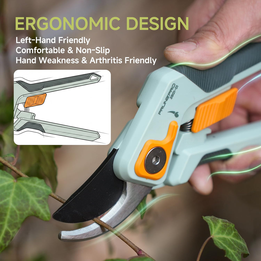 PrunePro next to ruler to show 8.2-inch scale for size clarity