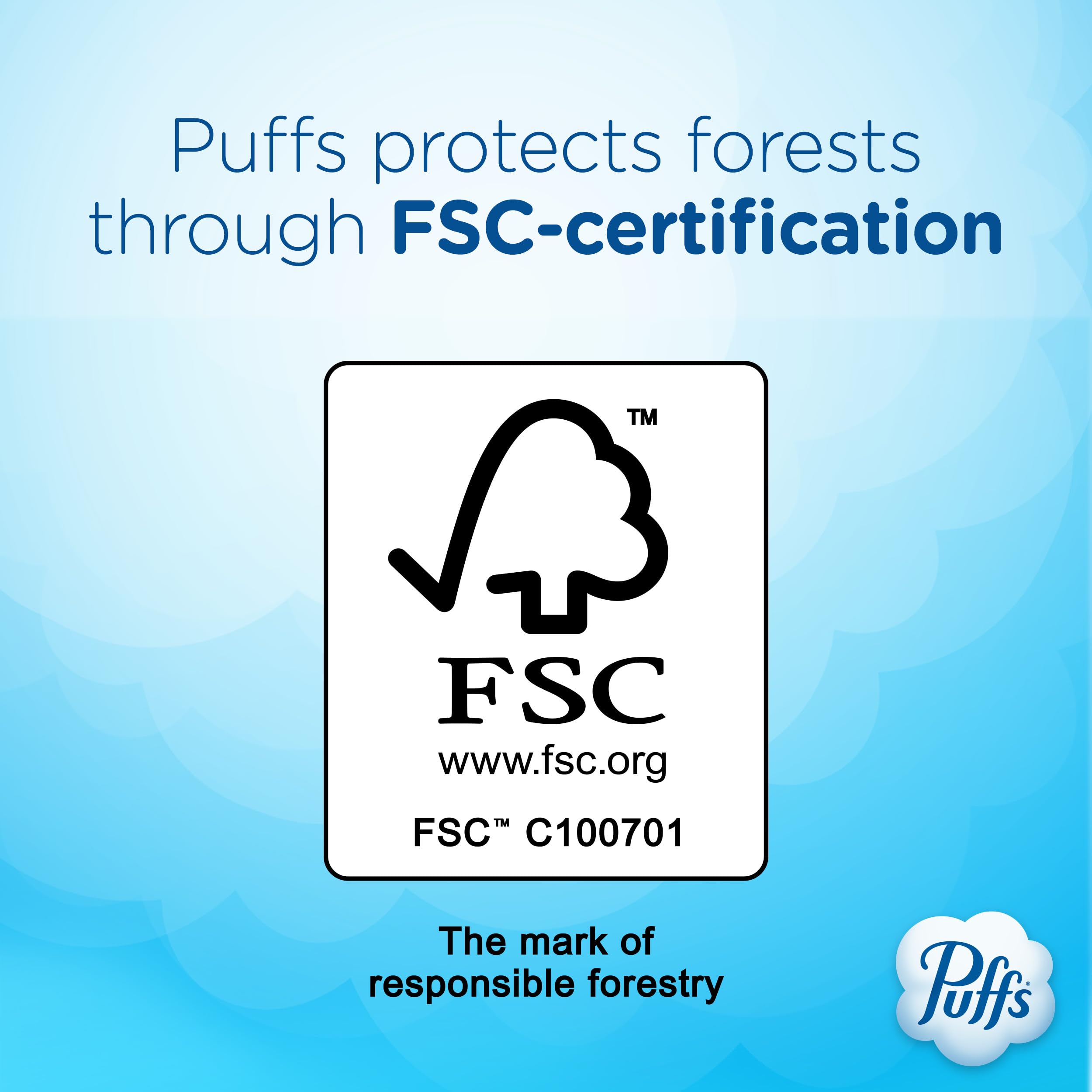 Detailed view of Puffs box label and product information, easy identification