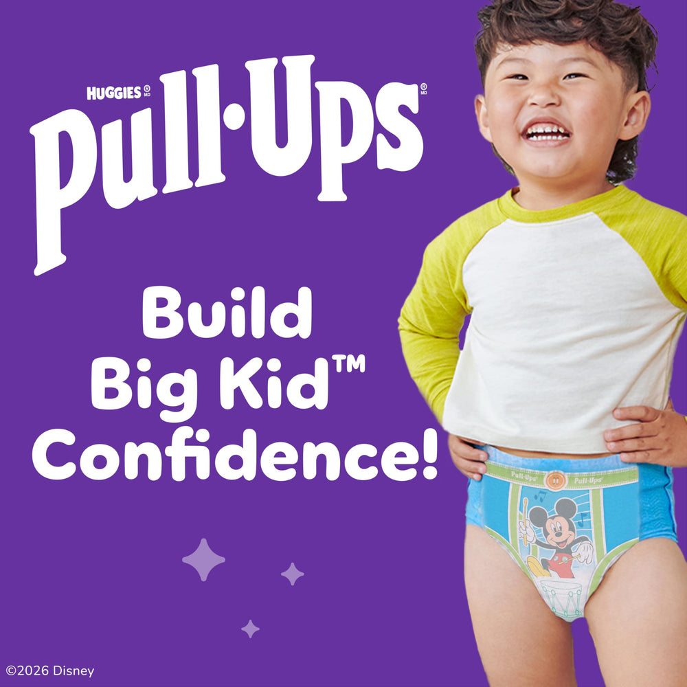 Pull-Ups absorbent core cross-section illustrating targeted leak protection benefits