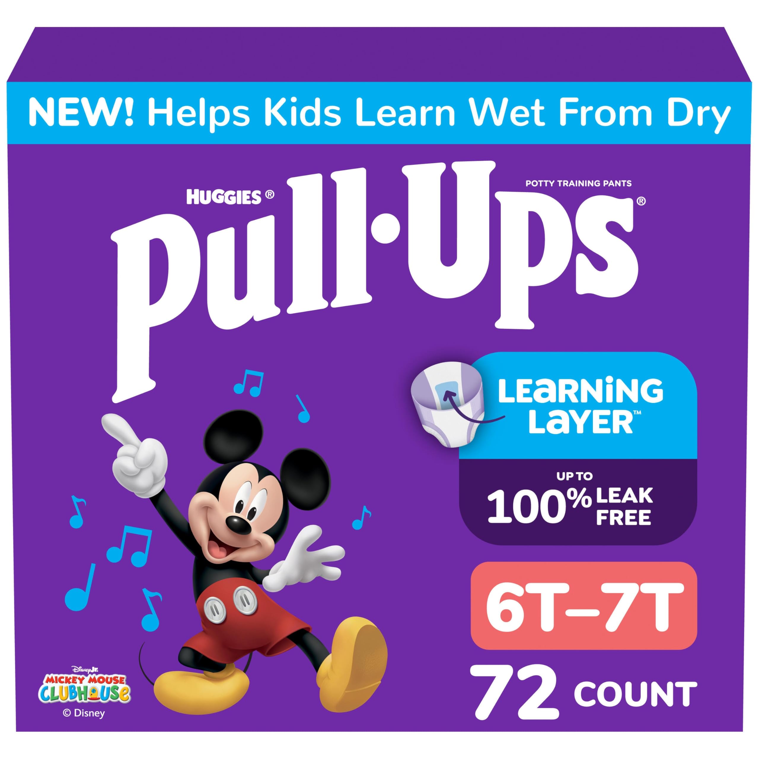 Pull-Ups front packaging showing size, count, and features for quick identification