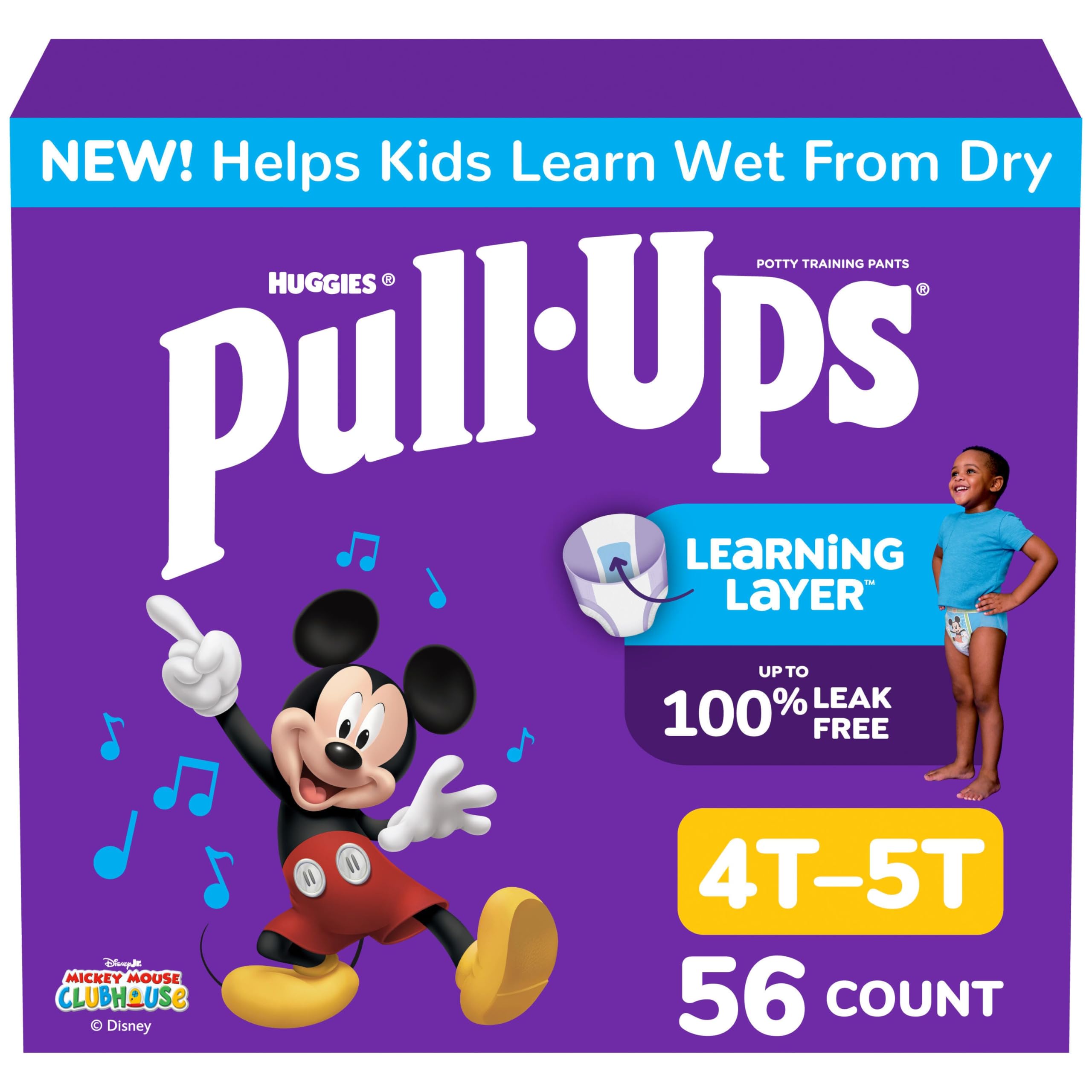 Pull-Ups front packaging shows size 4T-5T and 56 count providing clear product info