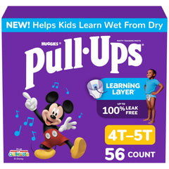 Pull-Ups front packaging shows size 4T-5T and 56 count providing clear product info