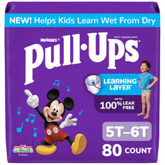 Pull-Ups front pack size 5T-6T showing branding and count providing convenience